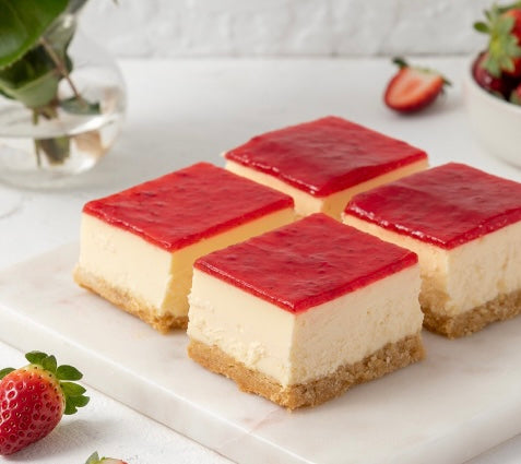 Strawberry Sponge Cheesecake Slice