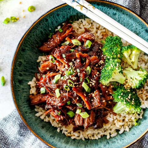 Honey & Soy Braised Pork with Rice and Broccoli