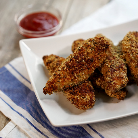 Herb Crumbed Tenders and Potato Bake