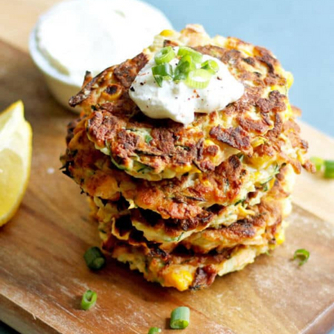 Zucchini & Haloumi Fritters